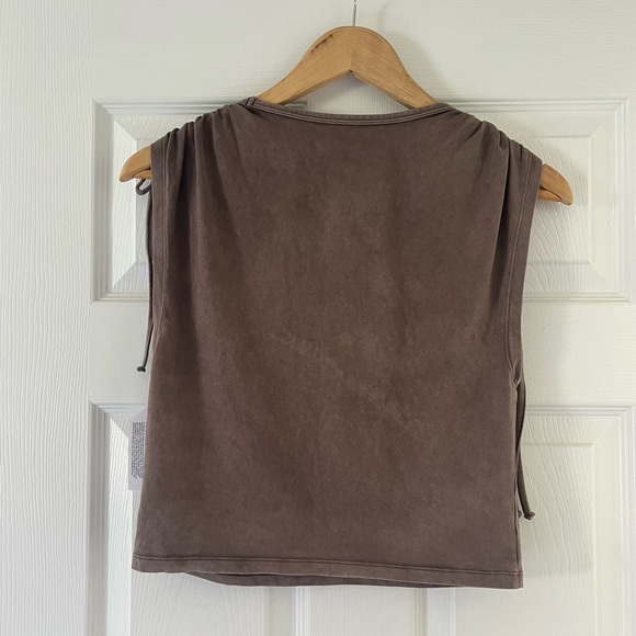 SOLD xlist American Eagle Top Short Sleeve Crop Brown NWT - Picture 6 of 7